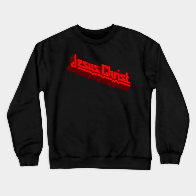 Heavy Metal Jesus Christ Crewneck Sweatshirt by Vector Deluxe